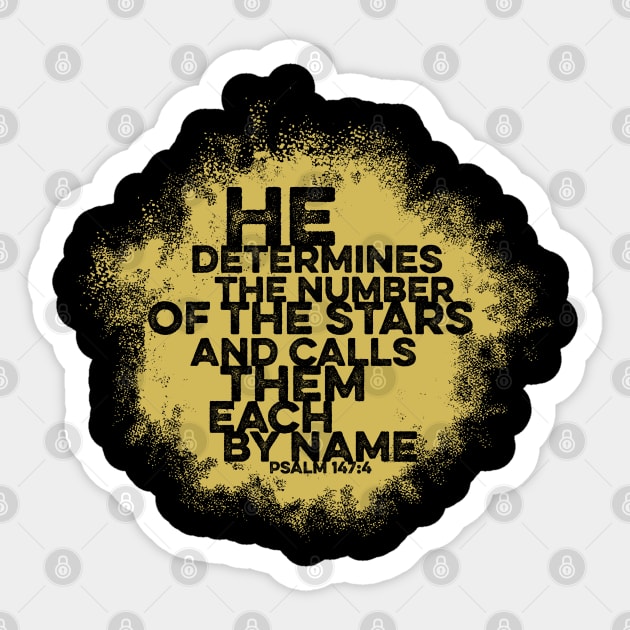 Bible art. He determines the number of the stars and calls them each by name. Sticker by Reformer